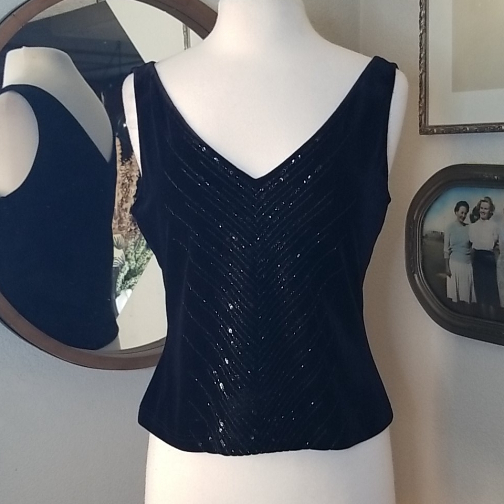 Vintage Adrianna Papéll Velvet Top